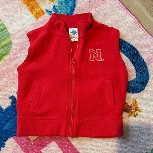 Kids University of Nebraska Red Fleece Vest